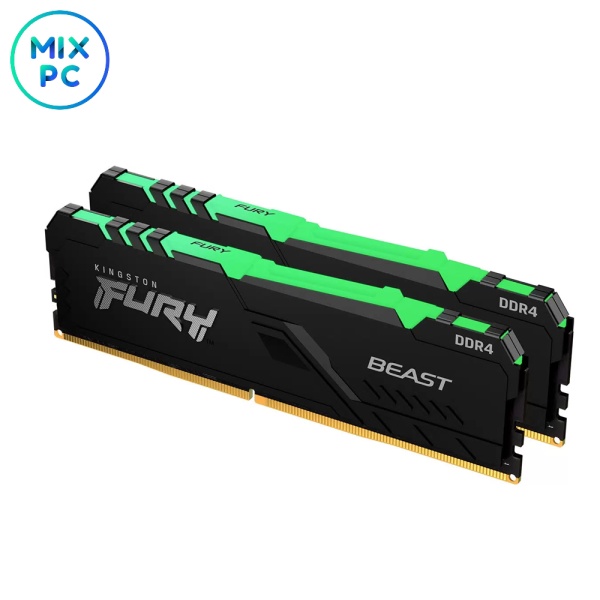 Оперативная память DDR4 16GB (2x8GB) 3200MHz CL16 Kingston FURY Beast RGB KF432C16BBAK2/16