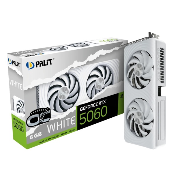Видеокарта RTX 5060 8GB Palit DUAL WHITE OC NE75060U19P1-GB2063M