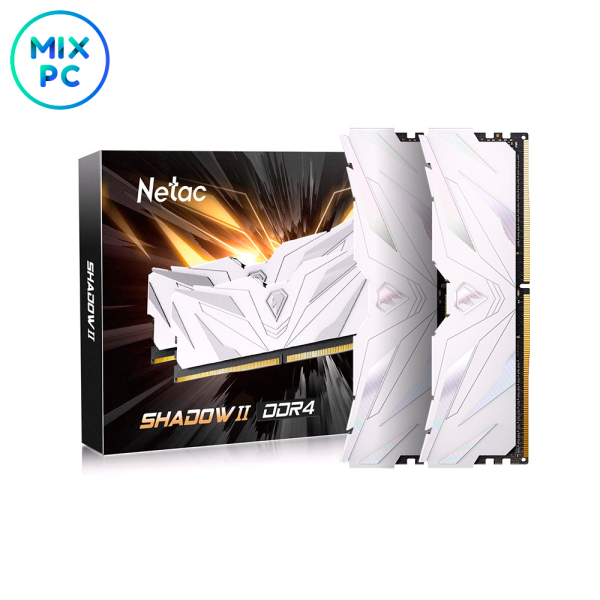 Оперативная память DDR4 16GB (2x8GB) 3200MHz Netac Shadow II White NTSWD4P32DP-16W