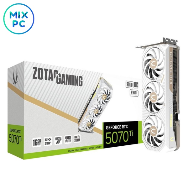 Видеокарта RTX 5070 Ti 16GB ZOTAC GAMING SOLID CORE OC White Edition ZT-B50710Q2-10P