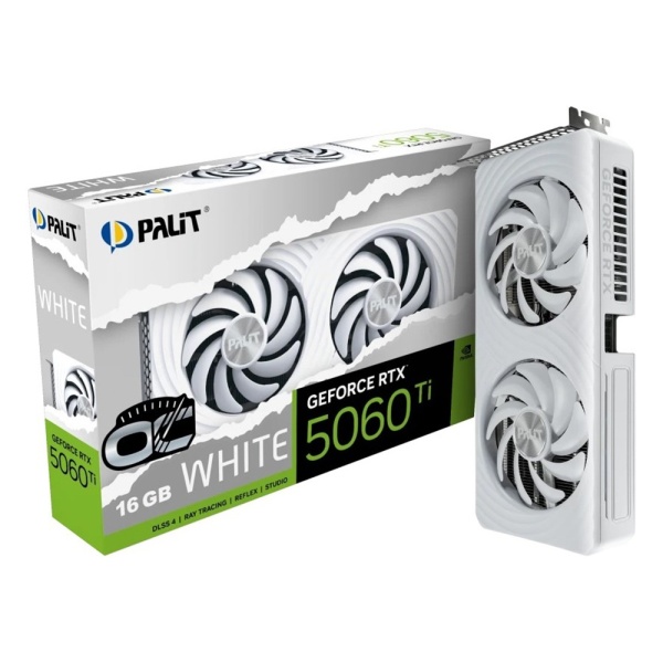 Видеокарта RTX 5060 Ti 16GB Palit White OC NE7506TU19T1-GB2061M