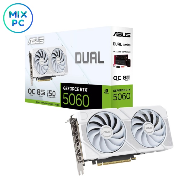 Видеокарта RTX 5060 8GB ASUS DUAL OC White DUAL-RTX5060-O8G-WHITE