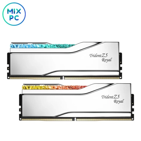 Оперативная память DDR5 32GB (2x16GB) 6400MHz CL30 G.SKILL TRIDENT Z5 ROYAL RGB Silver
