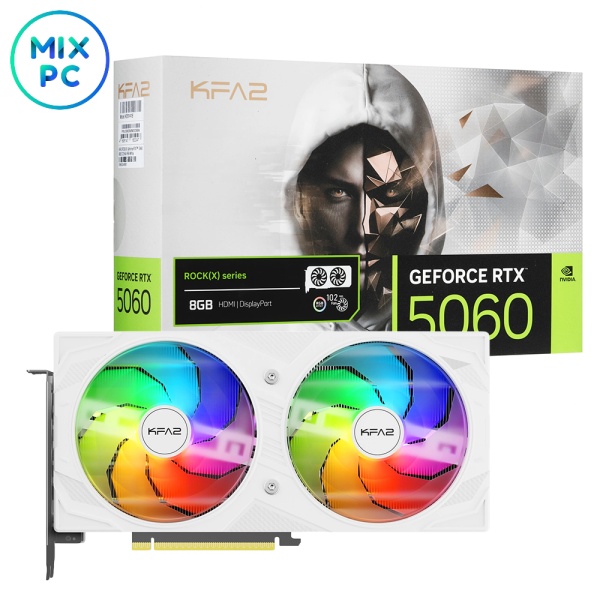 Видеокарта RTX 5060 8GB KFA2 ROCK(X) OC 2FAN RGB White