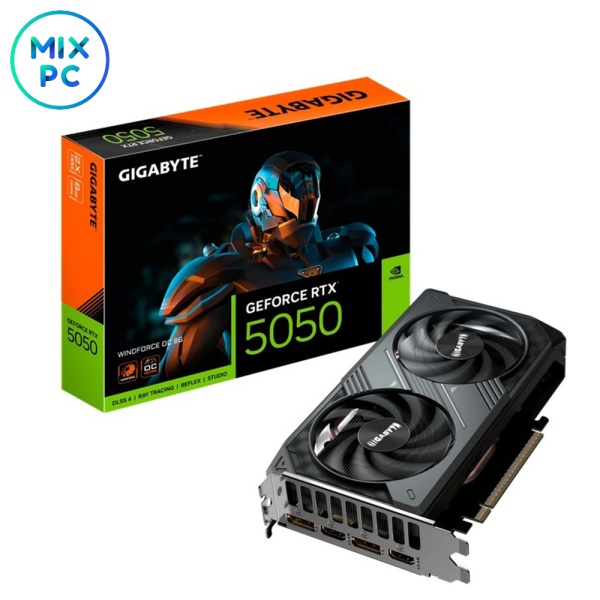 Видеокарта RTX 5050 8GB GIGABYTE WINDFORCE OC GV-N5050WF2OC-8GD