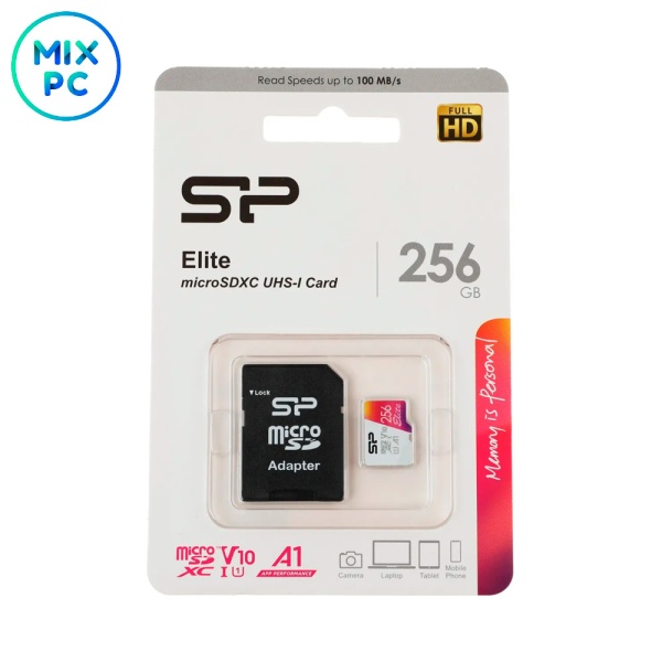 Флеш карта microSD 256GB Silicon Power Elite A1 (SD адаптер)