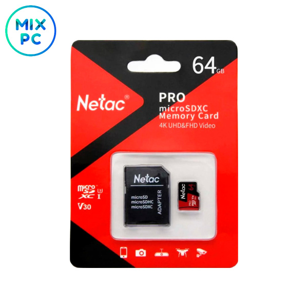 Флеш карта microSD 64GB Netac P500 Extreme Pro NT02P500PRO-064G-R