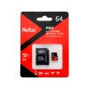 Карта памяти microSD 64GB Netac P500 Extreme Pro (SD адаптер)