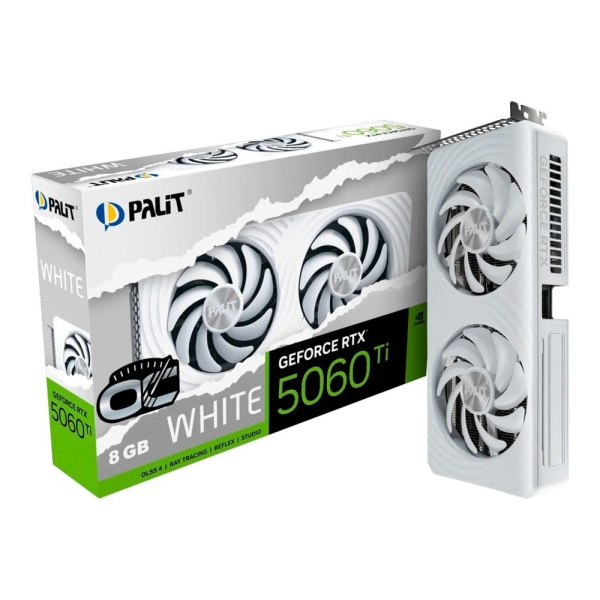 Видеокарта RTX 5060 Ti 8GB Palit White OC NE7506TU19P1-GB2062M