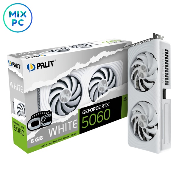 Видеокарта RTX 5060 8GB Palit DUAL WHITE OC NE75060U19P1-GB2063M