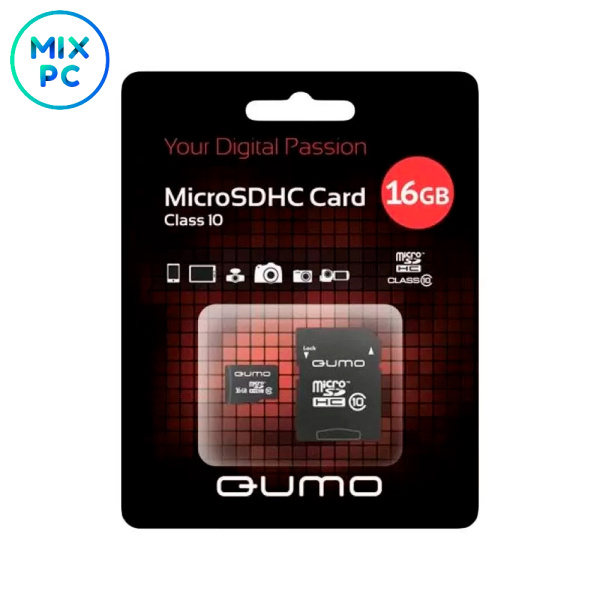 Флеш карта microSD 16GB QUMO (SD адаптер)