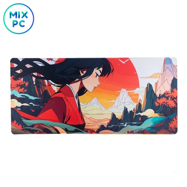 Коврик для мыши Аниме красный закат XXL