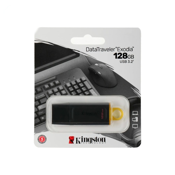 Флешка 128GB Kingston DataTraveler Exodia Black/Yellow USB 3.2