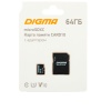 Карта памяти microSD 64GB Digma CARD10 (SD адаптер)