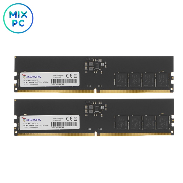 Оперативная память DDR5 32GB (2x16GB) 4800MHz CL40 ADATA AD5U480016G-DT