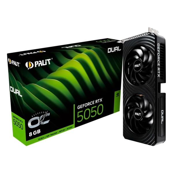 Видеокарта RTX 5050 8GB Palit Dual OC NE65050S19P1-GB2070D