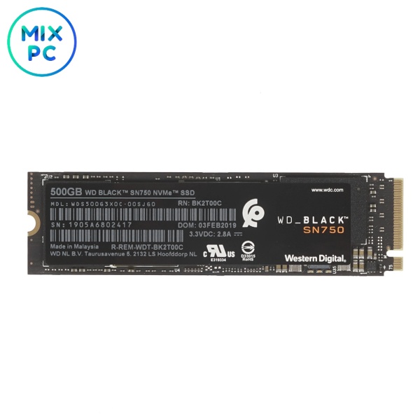 Накопитель SSD M.2 500GB WD Black SN750 WDS500G3X0C-00SJG0 Б.У.