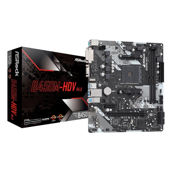 Материнская плата AM4 ASRock B450M-HDV R4.0