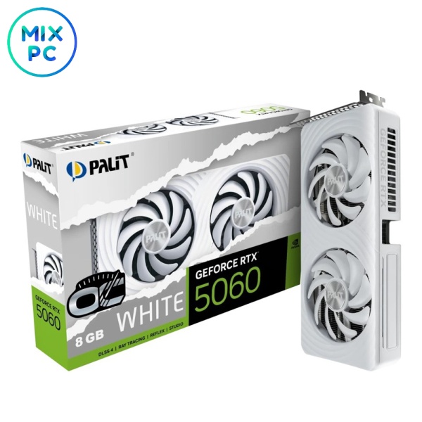 Видеокарта RTX 5060 8GB Palit WHITE OC NE75060U19P1-GB2063M