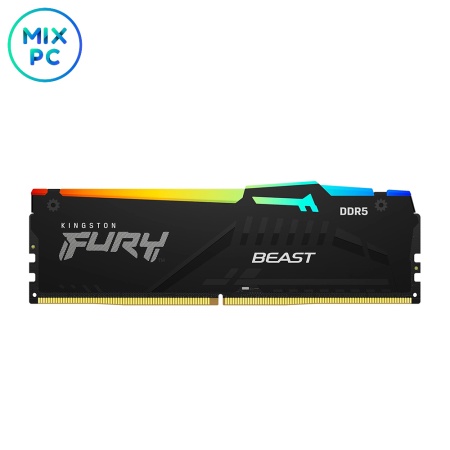 Модуль памяти DDR5 8GB 5200MHz CL40 Kingston FURY Beast Black RGB KF552C40BBA-8
