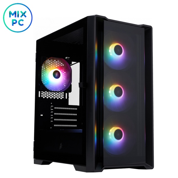 Корпус 1STPlayer TRILOBITE T4-G GLASS FRGB Black T4-G-BK-4F1