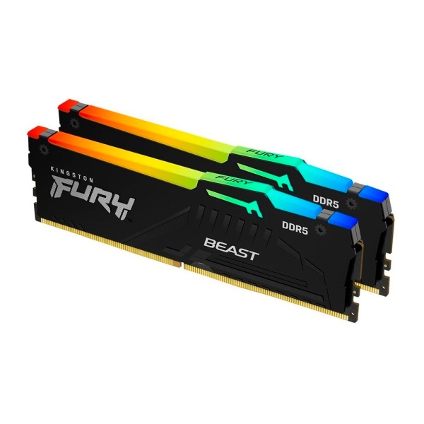 Оперативная память DDR5 32GB (2x16GB) 6000MHz Kingston FURY Beast Black RGB KF560C36BBEAK2-32