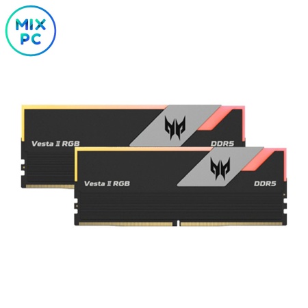 Оперативная память DDR5 32Gb (2х16GB) 6000Mhz CL32 Асег Predator Vesta II RGB Black BL.9BWWR.378