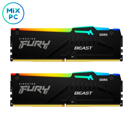 Оперативная память DDR5 16GB (2x8GB) 5600MHz CL40 Kingston FURY Beast Black RGB