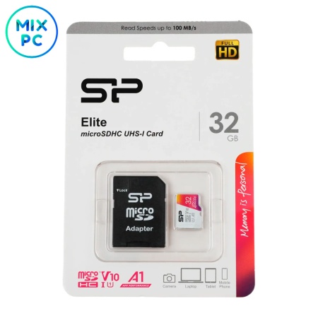 Флеш карта microSD 32GB Silicon Power Elite A1 (SD адаптер)