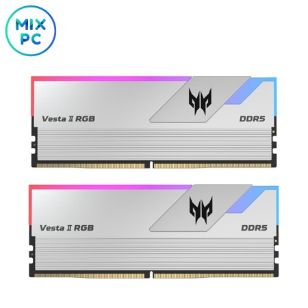 Оперативная память DDR5 32Gb (2х16GB) 6000Mhz CL34 Асег Predator Vesta ll RGB Silver